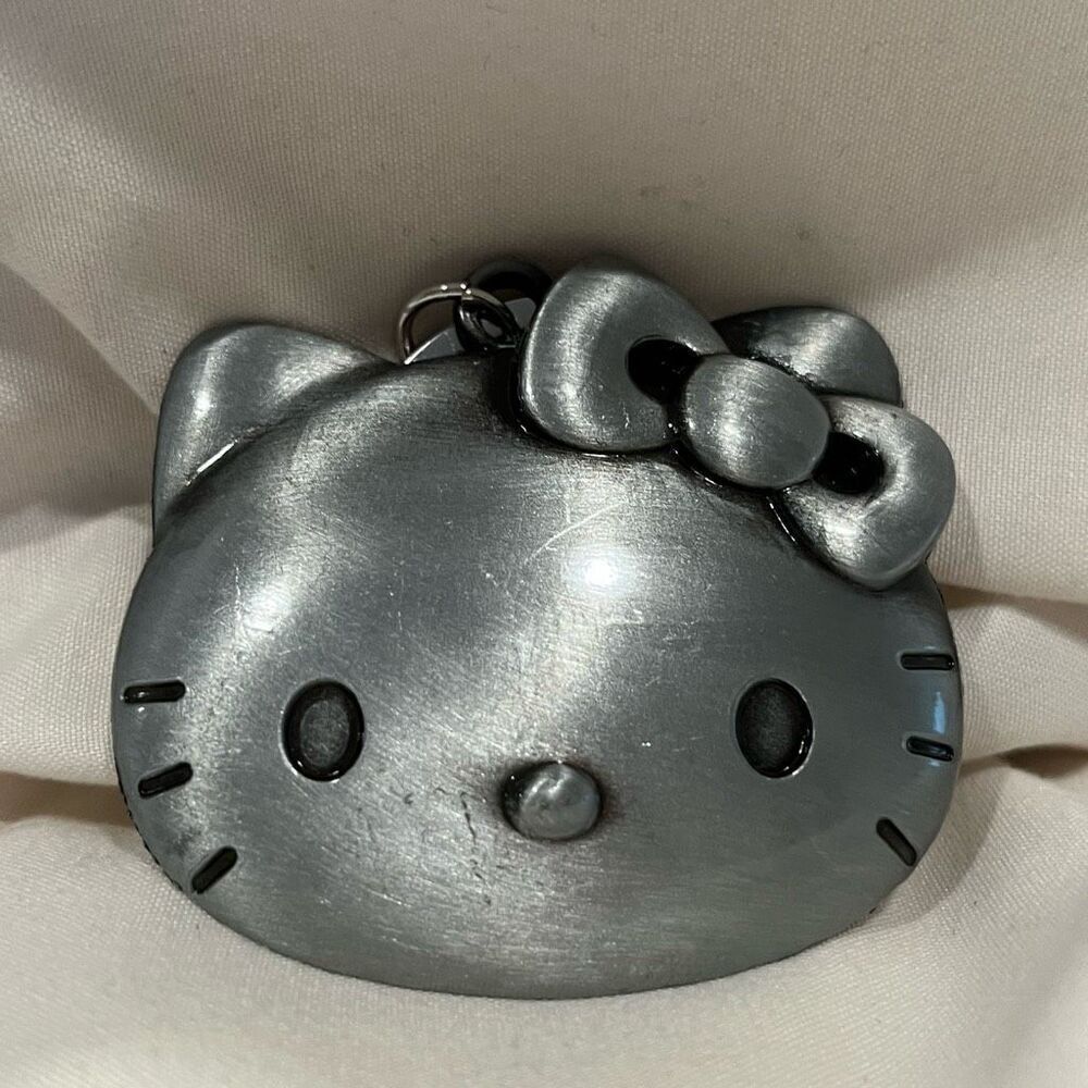 SALE Sanrio Hello Kitty Cat Silver-tone  Keychain Bag Charm NEW